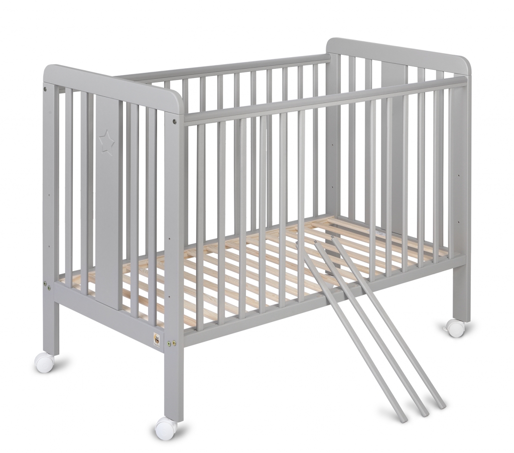 light grey cot bed