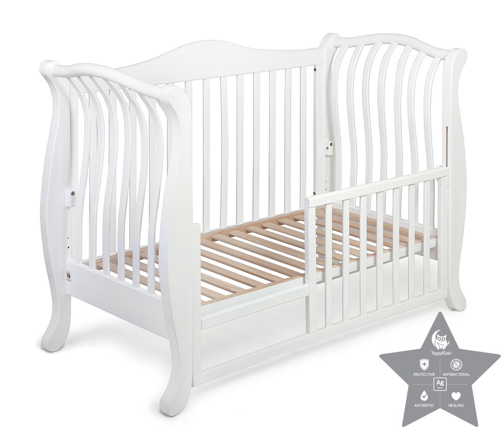 white metal cot