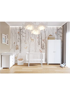 SKY GREY YappyÉtude baby cot dresser and wardrobe