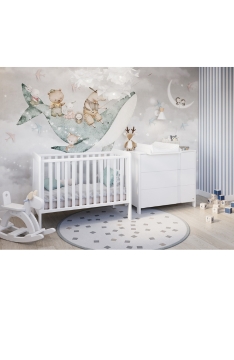 WHITE YappyLull baby cot and YappyClassic dresser